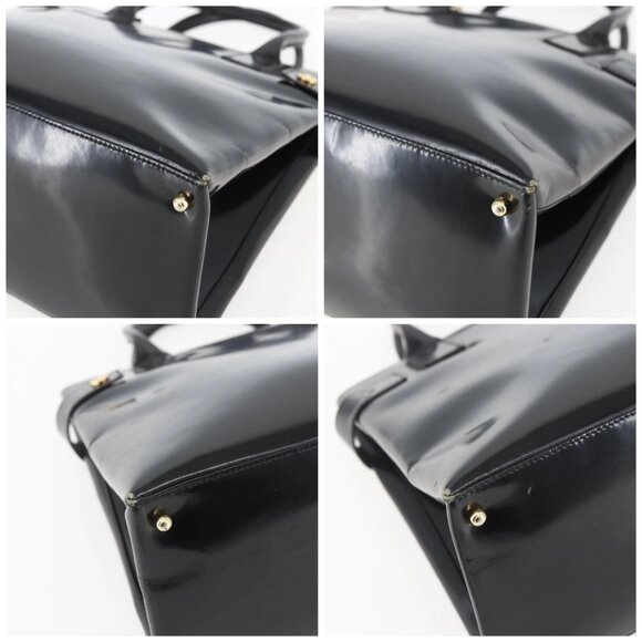 GUCCI Hand Bag Patent leather Black Gold Auth 151615 - Picture 16 of 16